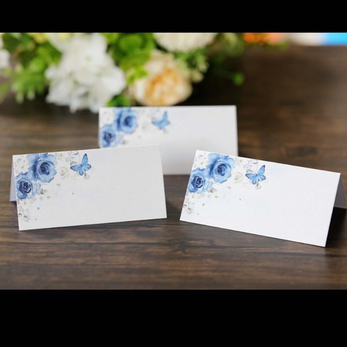 50pcs Rose Butterfly Printed Seat Cards Wedding Party Table Name Cards Decor - Picture 9 of 9