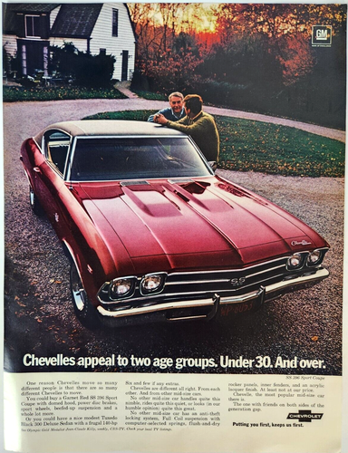 Chevrolet Chevelle SS 396 Sport Coupe Vtg 1969 Car Ad Auto Chevy Magazine Print - 第 2/6 張圖片