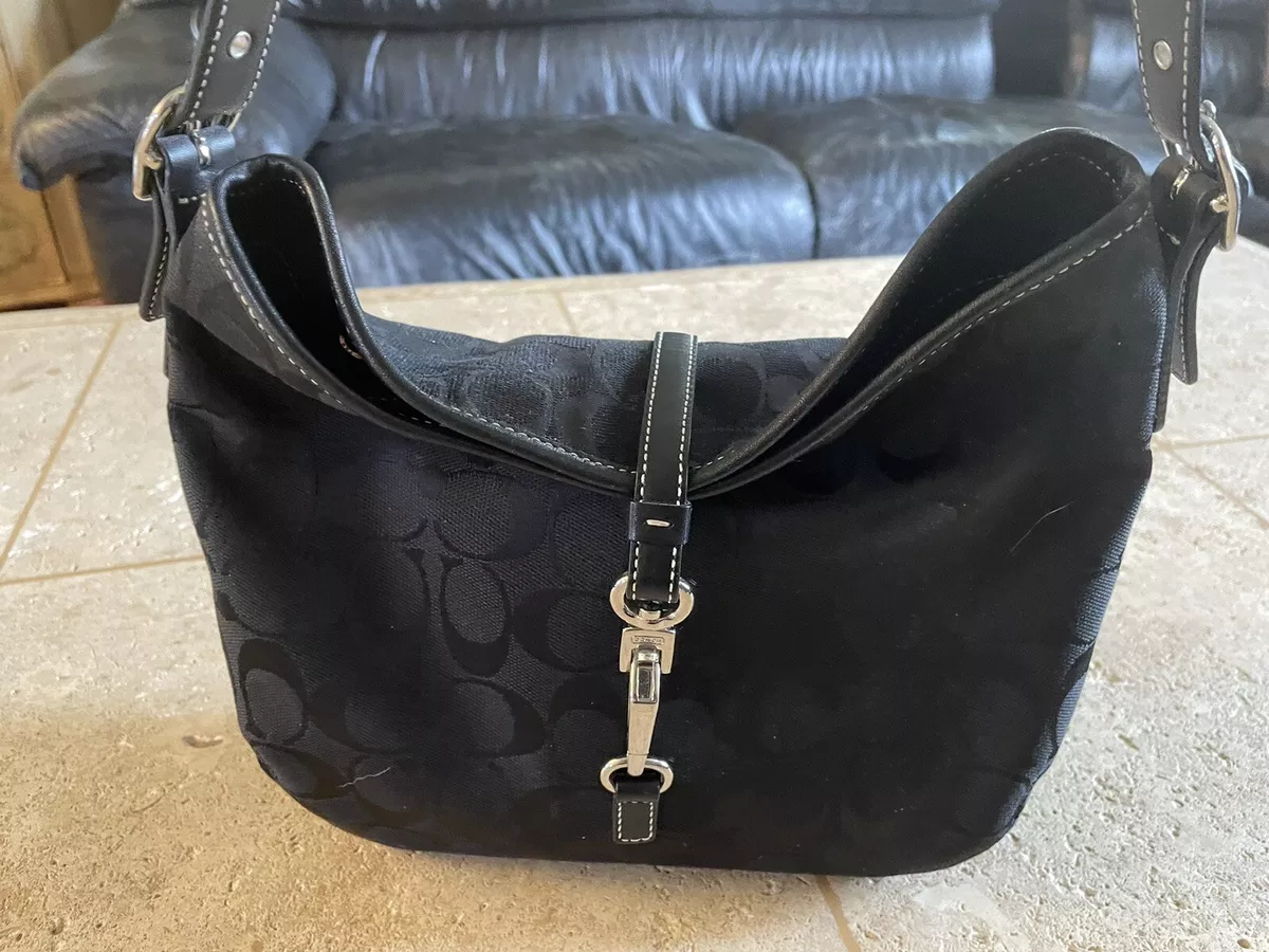 Coach L3M 6845 Black Signature C Hobo Handbag Purse eBay