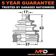 Fits Nissan X-Trail Qashqai Murano MFD Front Rear Inner CV Joint Boot Set