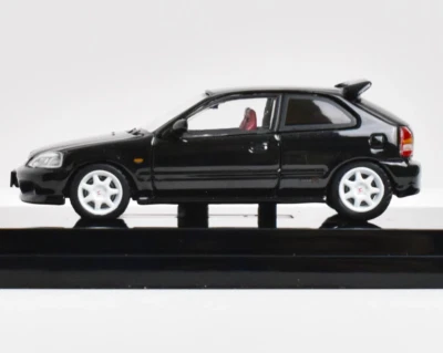 1/64 ターマック CIVIC TYPE R EK9 HJ 1:64 JDM Black Civic Type R EK9 Vtec Engine Model Diecast Metal