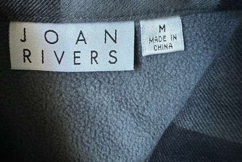 Joan Rivers grey/black buffalo check jacket with fleece lining Size M buttons - Picture 20 of 21