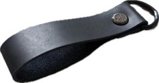 Leather Belt Loop Keychain or Traditional Keychain with D-Ring Black 4 pack