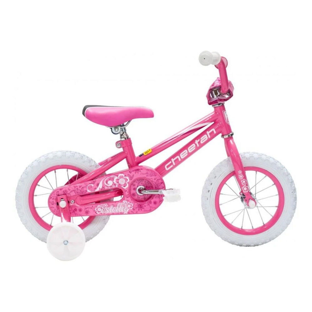 Cheetah Estella Girls Jr 12 In Pedal Bike/Bicycle w/Training