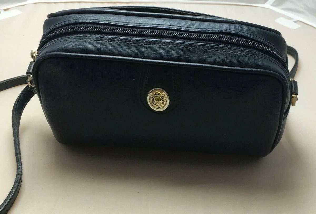 Vintage 90s Liz Claiborne Accessories Navy Blue Purse Shoulder Bag Crossbody