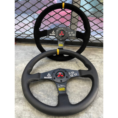 OMP MITSUBISHI MOTORS RALLIART WORLD RALLY CHAMPION STEERING WHEEL 14''INCH