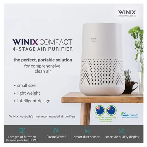 Winix Compact 4-Stage True HEPA Air Purifier AUS-0850AAPU, Up To 59m2, White - Picture 4 of 7