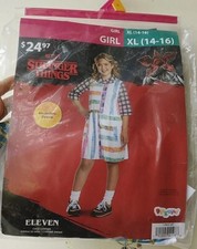 Disguise Girls Stranger Things Eleven Retro Plaid Dress Halloween Costume