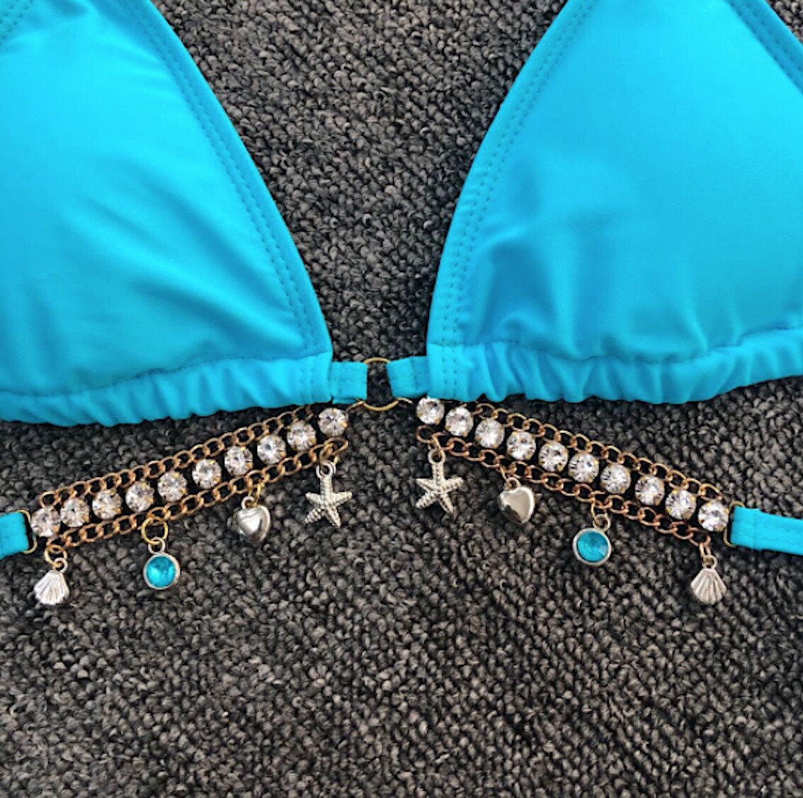 Image 19 - Femme Bikini Triangle Brésilien avec Strass Femme Maillot de Bain 2 pcs 550142