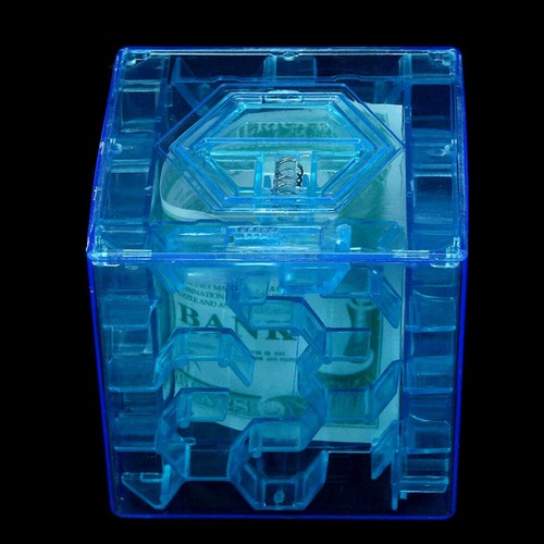 3D Cube Puzzle Money Maze Bank Saving Coin Collection Case Box Fun Brain Game UK - Picture 9 of 11