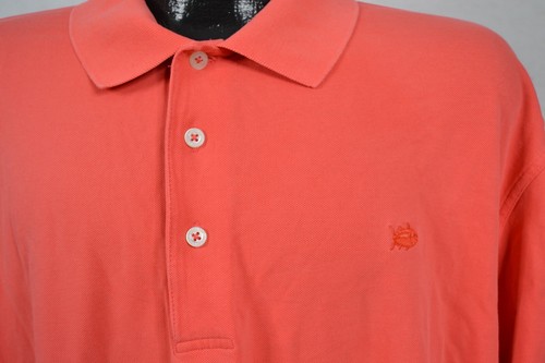 Southern Tide Mens Polo Sz XL Orange Cotton Blend Clemson Logo Short Sleeve - Picture 3 of 8