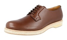 PRADA Leather Espadrilles Sole Derby Shoes - Brown Beige NEW -  US 8.5 EU 41,5