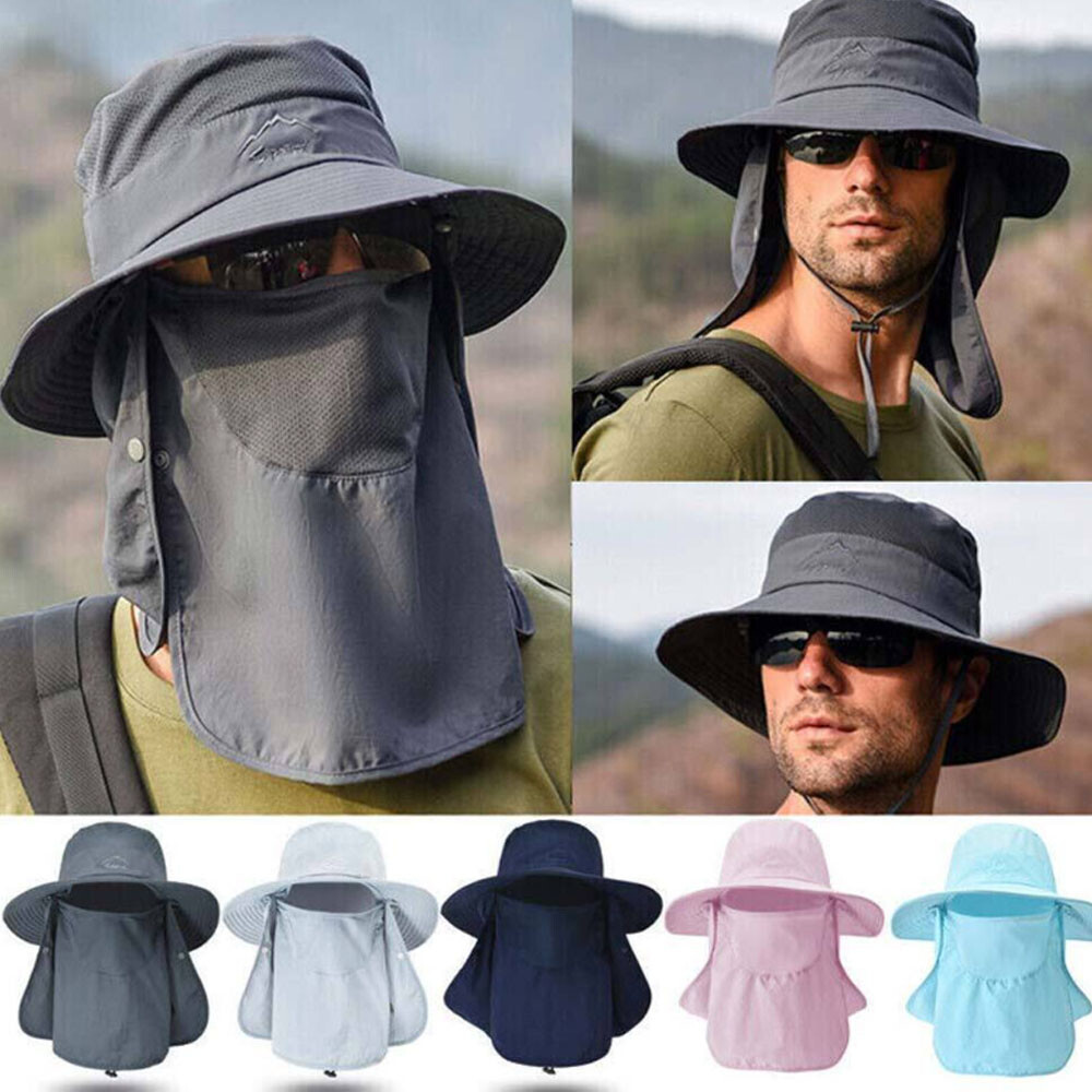 UV Protection Fishing Hat for Men & Women with Wide Brim & Neck Flap
