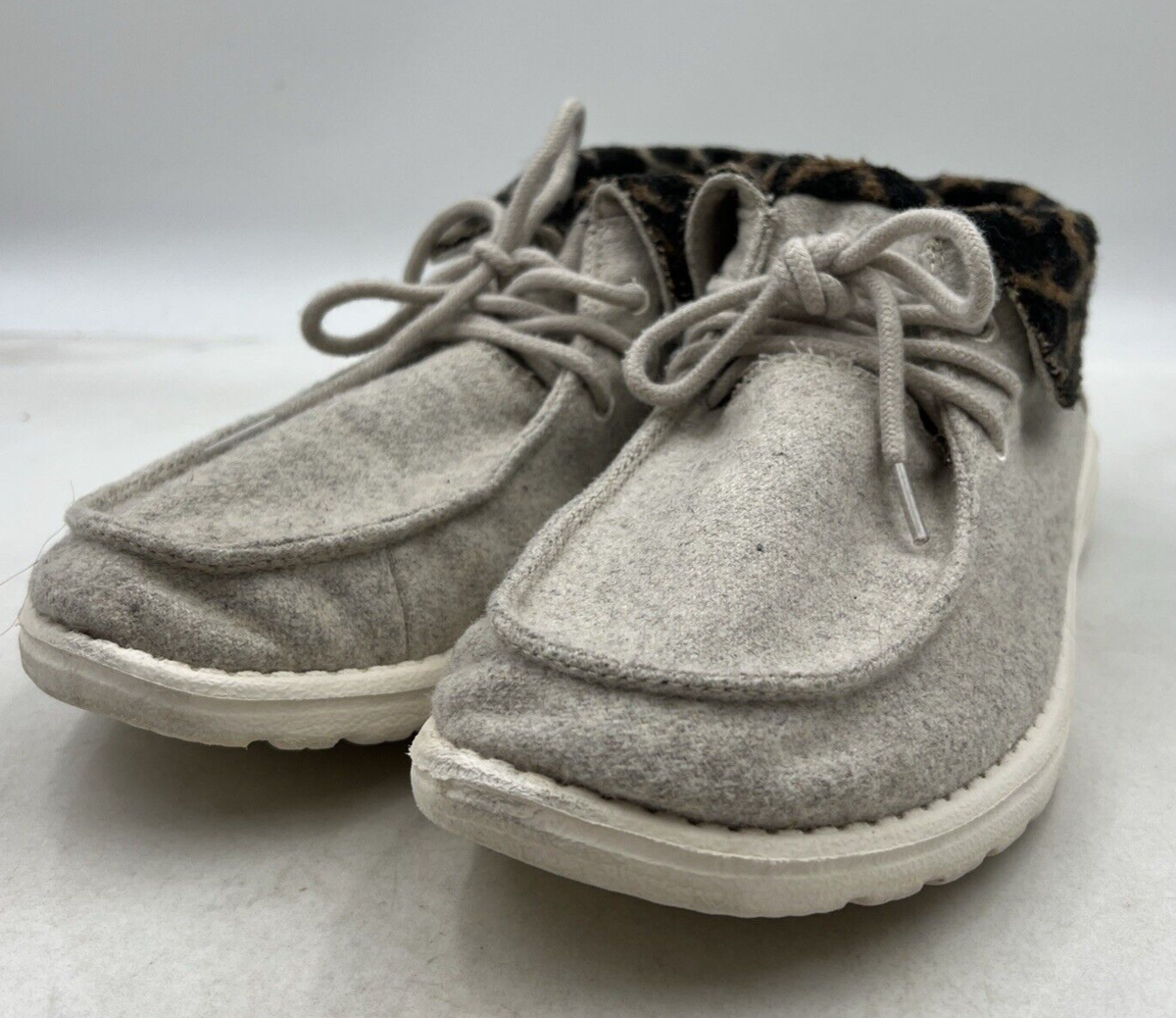 Cream Cheetah Hey Dudes Womens Cheetah Hey Dude Shoes Women's Sz