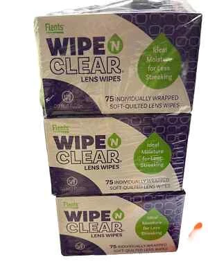 Flents Wipe n' Clear Lens Wipes Pack of 75 Wipes | Total 225 ct
