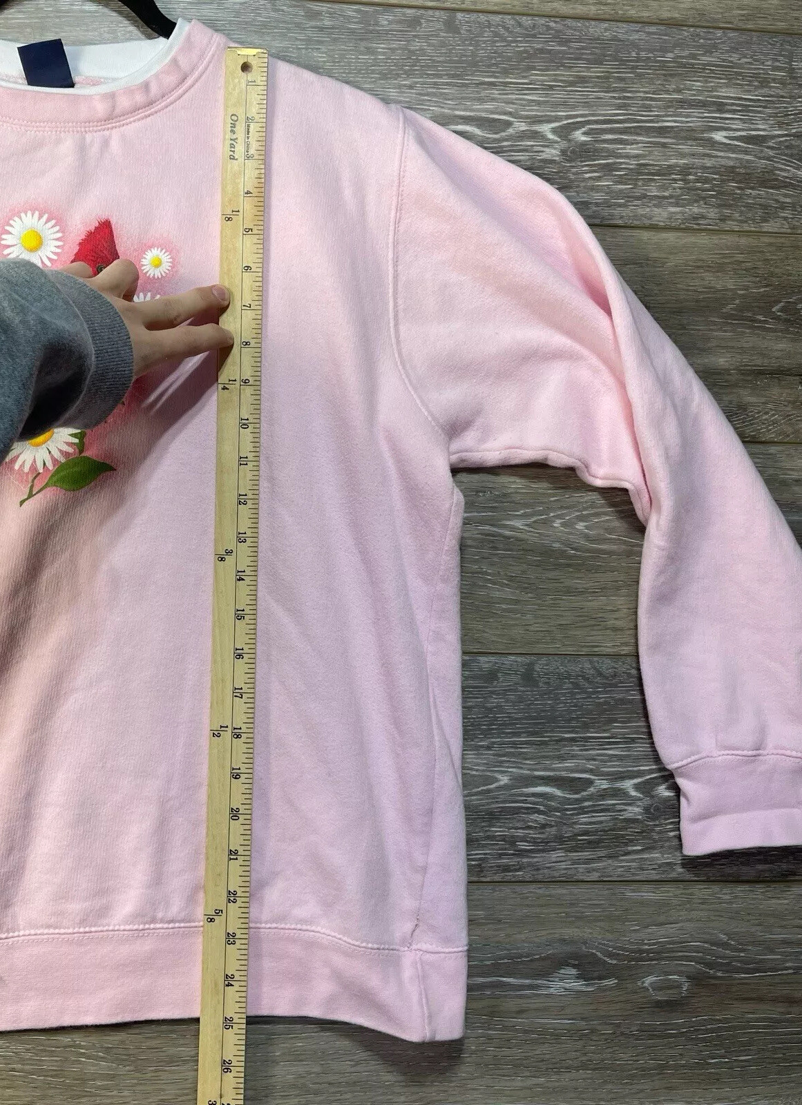 Bird Sweatshirt Size Large Basic Editions Pink Re… - image 7