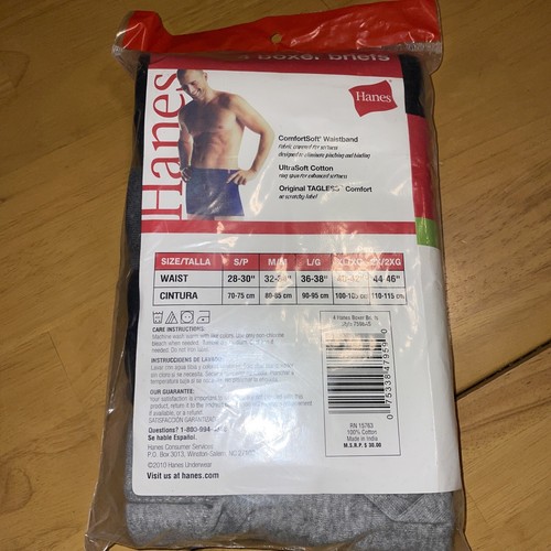 4pk Hanes TAGLESS Boxer Briefs- S/P Comfort Soft With Flex Waistband-black/gray - Picture 3 of 6