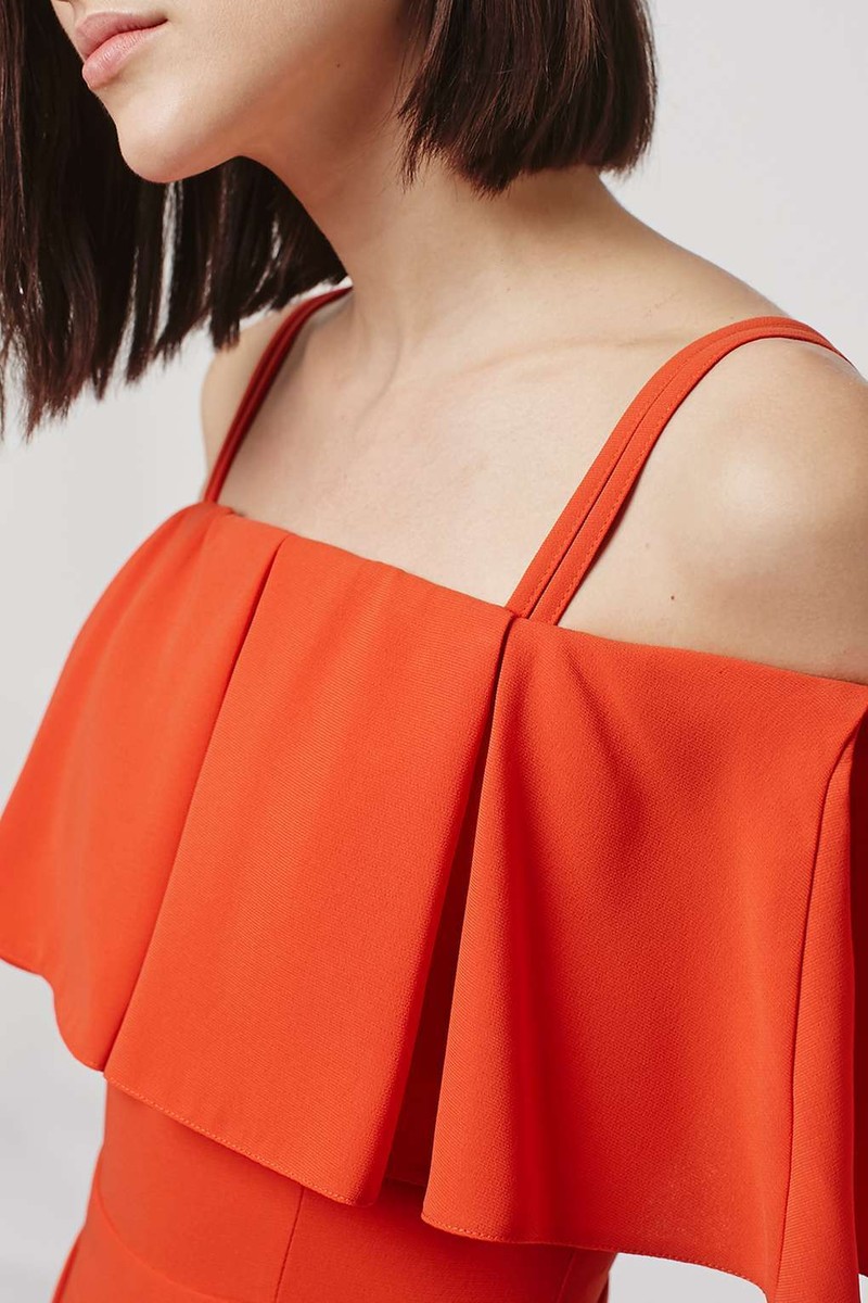 Combinaison Topshop Bardot Rouge - Épaules Nues - Taille UK8 (EU36/US4) - Neuf Avec étiquettes