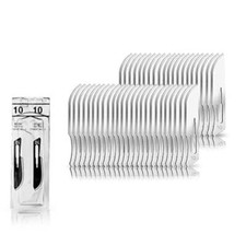 50 Stück Skalpellklingen Figur 10 aus Karbonstahl für Skalpellhalter Figur 3