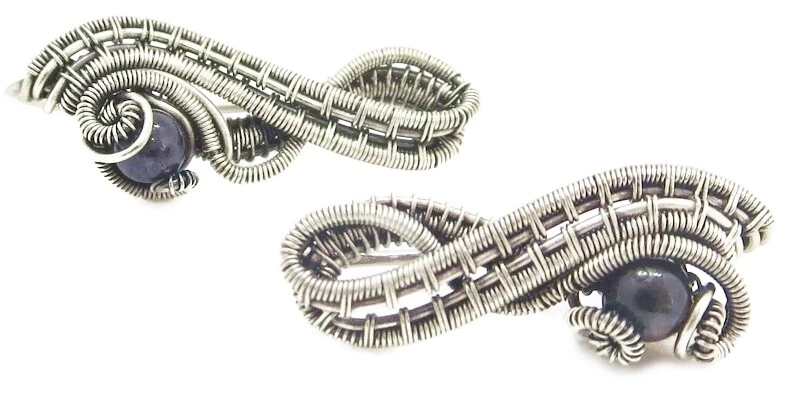 Par de alfileres de orolita y plata de ley Foto 2 de 4