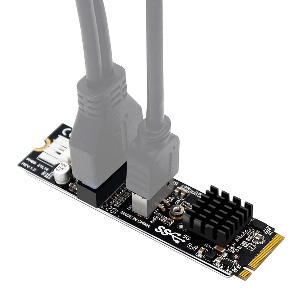 M.2 M KEY PCIe to USB 3.1 Panel 5Gbps TYPE-E&C+19/20Pin Expansion Card USB3.0 - Image 4 of 4