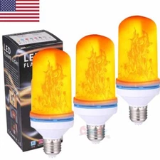 1/2/3pcs LED Flicker Flame Light Bulbs 4 Modes Simulated Nature Fire Effect Lamp