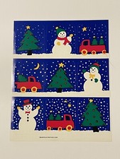 Vintage American Greetings Sticker Sheet, Winter Christmas theme, truck, Snowman