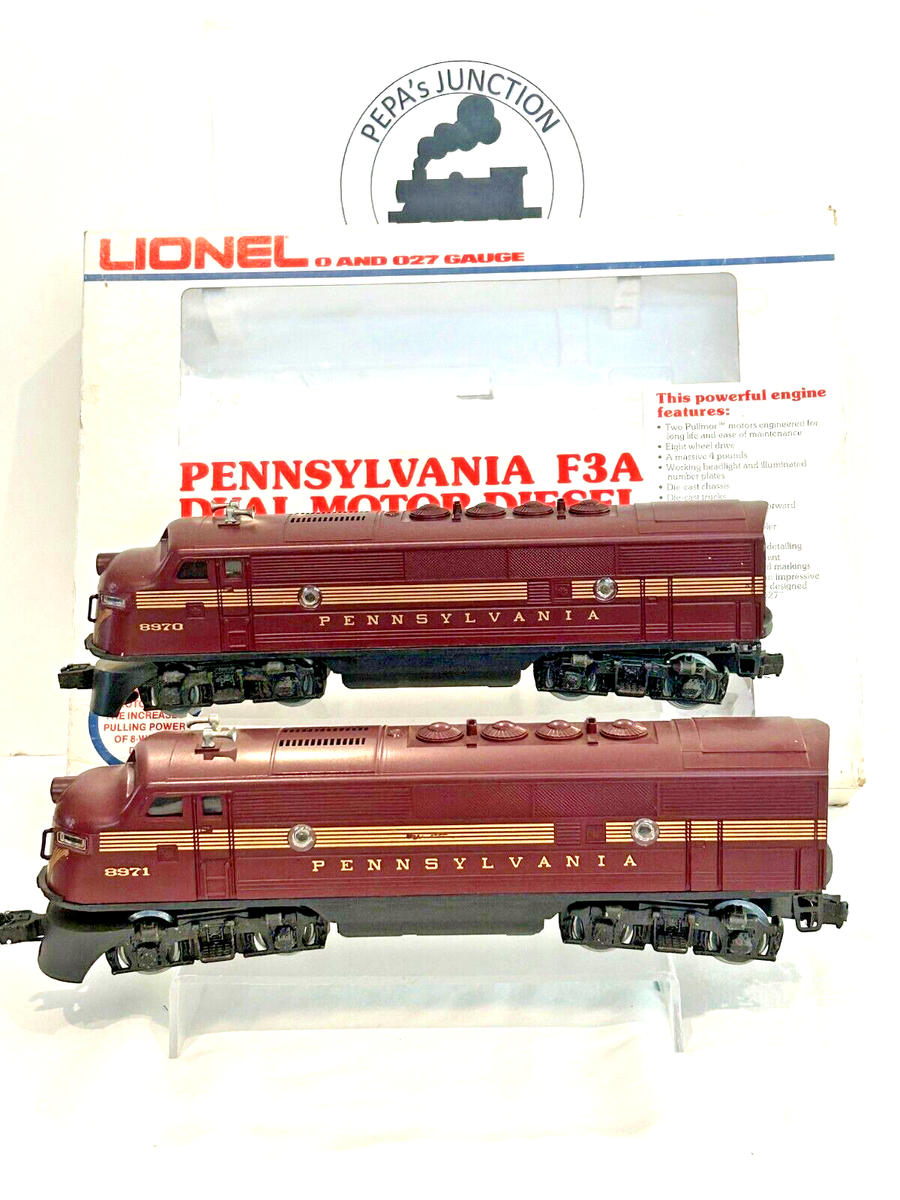 LIONEL6-8970-8971 #3 P.R.R. F-3 AA ~SCARCE TUSCAN TWIN MOTOR~GOLD
