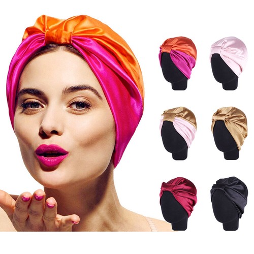 Women Pure Silk Sleeping Cap Sleep Hat 