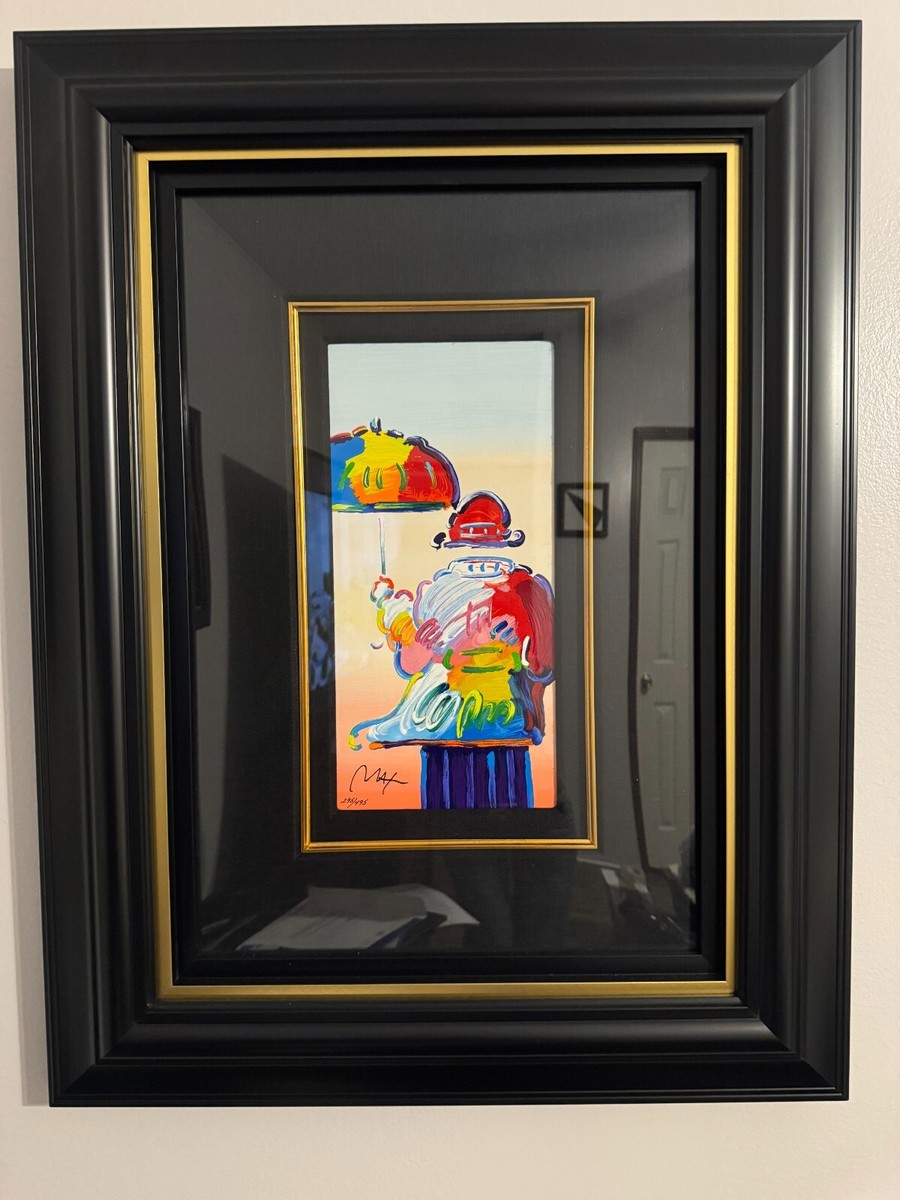 2018 Peter Max original Umbrella Man Serigraph, hand signed in ink