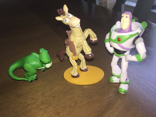 Disney Pixar Toy Story Personaggi Cake Topper Buzz 3" Bullseye 3" & Rex 2"Alto 2# - Foto 4 di 4