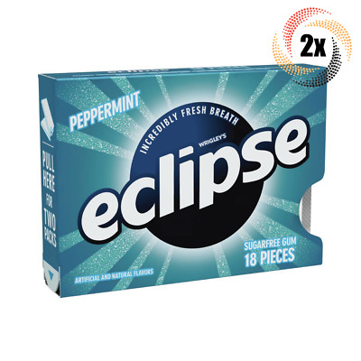2x Packs Eclipse Peppermint Sugar Free Chewing Gum | 18 Pieces Per Pack