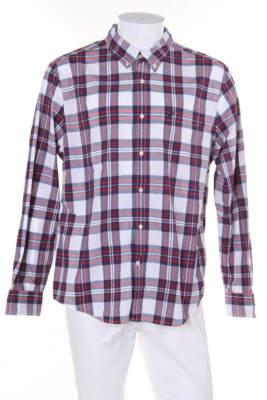 American Eagle checked button-down collar shirt XL navy blue