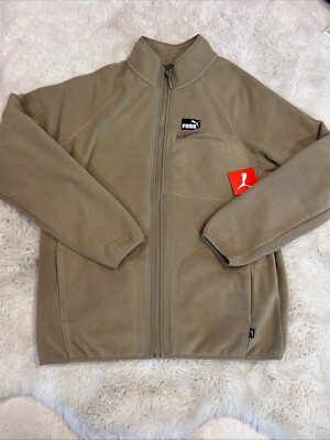 puma polar fleece jacket w / woven pocket full zip pfa24vmo-16587