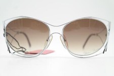 Vintage Sunglasses Paloma Picasso 3707 Silver Blue Oval Sunglasses