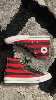 Converse x Denim Tears Chuck 70 High Top Black Beauty/Fiery Red 