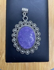 2.6  Purple Agate 925 Silver Plated Handmade Gemstone Pendant New B2460