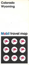1968 MOBIL OIL Road Map COLORADO WYOMING Denver Cheyenne Rocky Mountain Nat Park