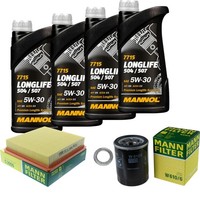 Mann Inspektionspaket 4L Mannol Longlife 5W-30 FüR Honda HR-V 1.6 16V 4WD