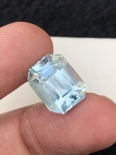 Natural 10.3ct Aquamarine Emerald Cut Aqua Blue Pakistan Loose Gemstone