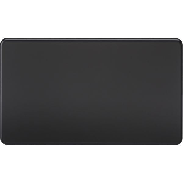 Knightsbridge Screwless 2 Gang Blanking Plate Matt Black - SF8360MB