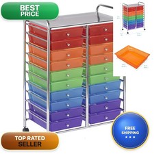 ECR4Kids 20-Drawer Everyday Mobile Storage Utility Cart, Assorted 763960258057