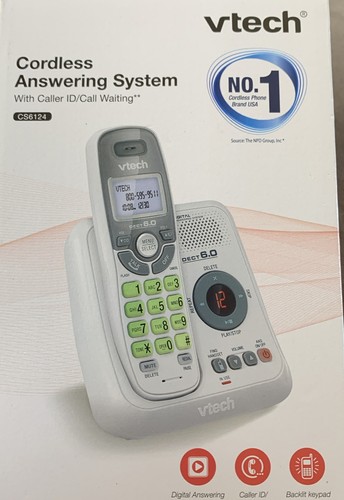 Vtech Pojedynczy bezprzewodowy system odbierania Telefon z identyfikatorem dzwoniącego i oczekiwaniem na połączenie CS 6124