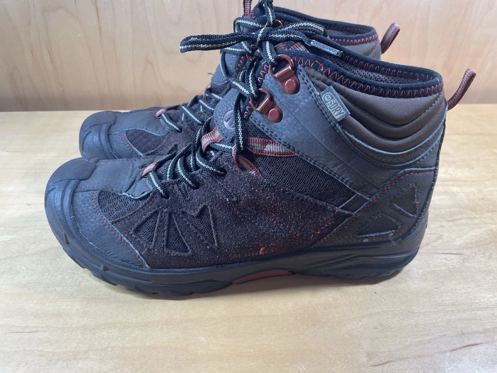 Merrell Capra Bolt Men's Size 6 Mid, Waterproof Hiking Boots Brown Leather