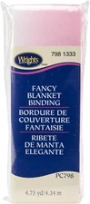 Wrights Products Single Fold Satin Fancy Blanket Binding 2" X4-3/4yd, Pink... 