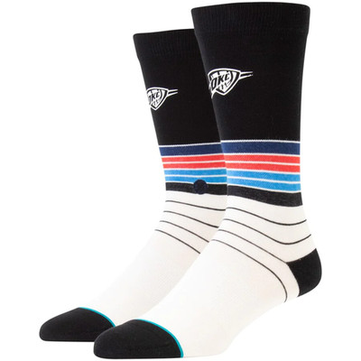 Stance Adult Multicolor Crew Cotton NBA OKC Thunder Baseline Socks Sz M 6-8.5