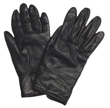 Vtg Genuine Leather Gloves Cashmere Lined 6 Made in Italy Black Luxury Capsule