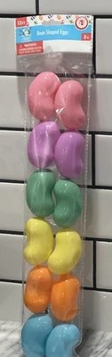 Solid-Color Fillable Plastic Bean-Shaped Easter Eggs, 12-ct. Pack