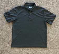 PGA TOUR Airflux Men's Golf Polo Shirt Gray Large Breathable 100 Polyester