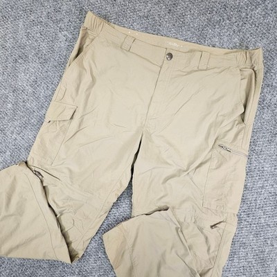 Columbia Mens Silver Ridge Convertible Cargo Pants Khaki Beige 42x32 Omni-Shade